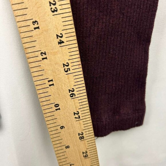 Lululemon Women's Small Burgundy Ribbed Knit Jogger Pants With Pink Drawstring - Picture 4 of 16